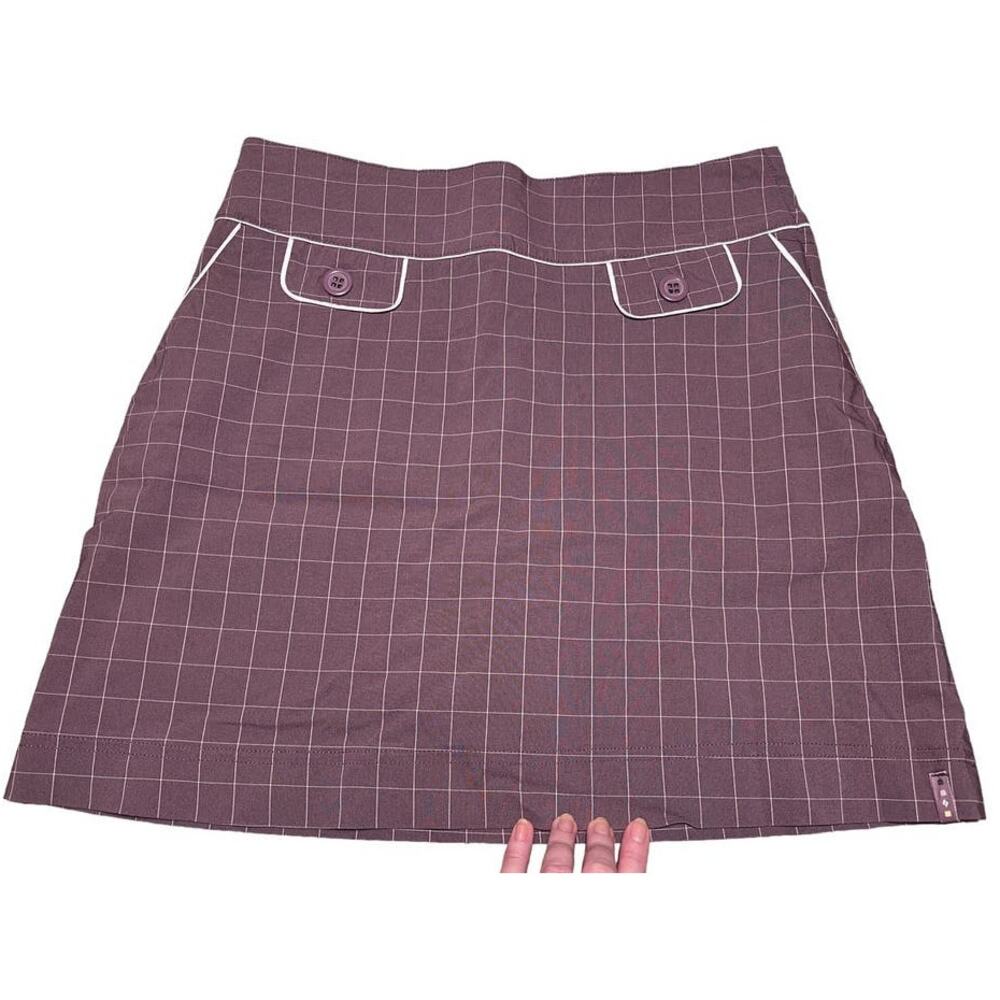 Lija Hyp Golf Ltd Golf Skirt Shorts Skort Aline Check SZ 8 USA Purple White